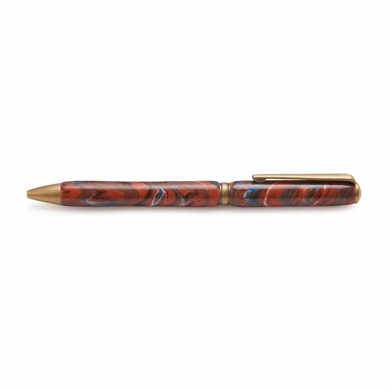 7 mm Slim Style Ballpoint Pen Kit - Finish:Antique Gold